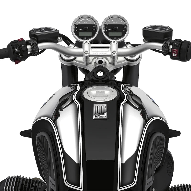 For BMW R 18 R12 R9T RnineT R12 R18 R1250GS 719 100 Years Motorcycle Fuel Tank 3D Wire Drawing Metal Sticker Oil Box Decoration