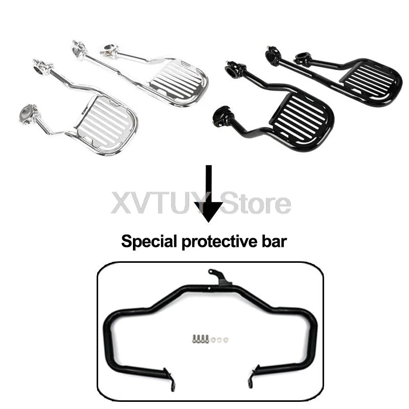 1 Kit Motorcycle Footrest For BMW R18 R18TC R18B Black/Sliver Driver Foot Pedal Leg Support Wide Footpegs Motocycle Acessories