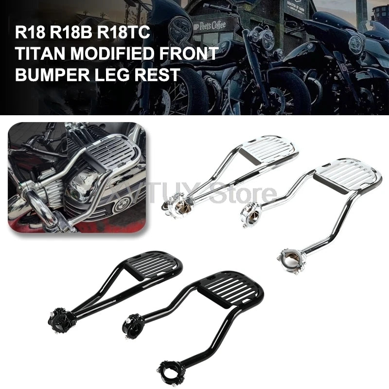 1 Kit Motorcycle Footrest For BMW R18 R18TC R18B Black/Sliver Driver Foot Pedal Leg Support Wide Footpegs Motocycle Acessories