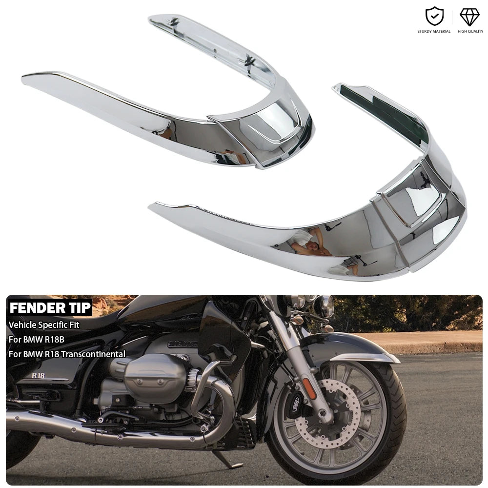 Motorcycle Front/Rear Fender Tip Accent Mudguard Trim Cover - Chrome Fit For BMW R18 Transcontinental R18B 2021-2025