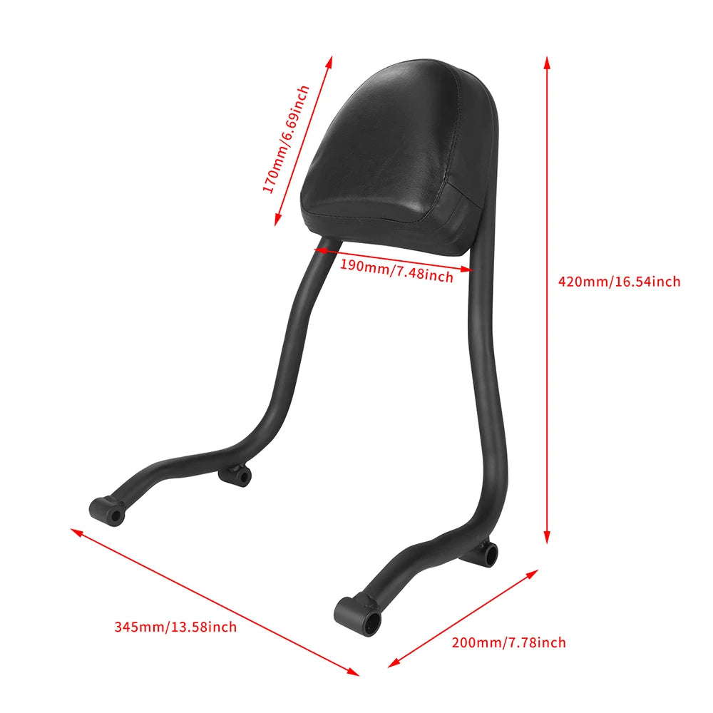 Motorcycle Black Rear Passenger Backrest Pad Sissy Bar For BMW R18 Classic R 18 2020-2022