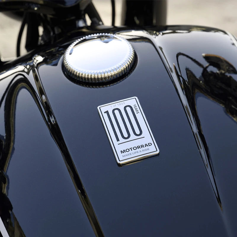For BMW R 18 R12 R9T RnineT R12 R18 R1250GS 719 100 Years Motorcycle Fuel Tank 3D Wire Drawing Metal Sticker Oil Box Decoration